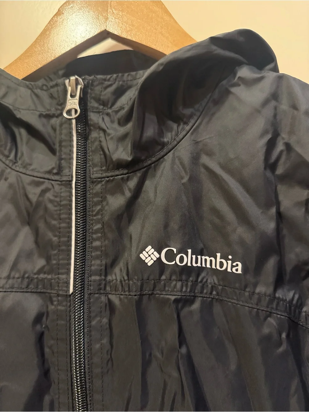 Columbia Kids' Black Hooded Windbreaker Jacket